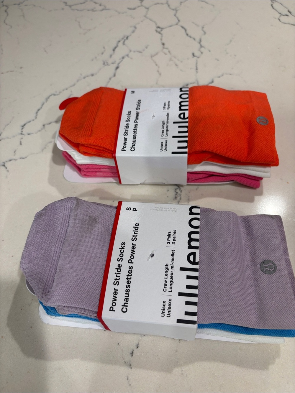 lululemon Power Stride Crew Socks 3-Pack—Sz S or M—NWT